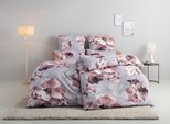 Bettwäsche OTTO HOME "MELINA", grau, B/L: 135cm x 200cm, 1 Stk., 1 Stk., Renforcé, B/L: 40cm x 80cm, 2 Stk., Renforcé, Obermaterial: 100% Baumwolle, Bettwäsche, Bettwäsche, florale Bettwäsche mit Reißverschluss, ab Gr. 135x200 cm