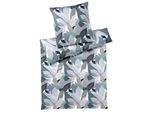Bettwäsche ELEGANTE "Night Garden", blau (bleu), B/L: 135cm x 200cm, 1 Stk., 1 Stk., Mako-Satin, B/L: 80cm x 80cm, 2 Stk., Mako-Satin, Obermaterial: 100% Baumwolle, Bettwäsche, Bettwäsche, angenehmes Hautgefühl