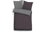 Bettwäsche BIBERNA Gr. 3, grau (anthrazit, grau), B/L: 200cm x 200cm, Linon, B/L: 80cm x 80cm & 80cm x 80cm, 2 Stk., Linon, 100% Baumwolle, Bettwäsche, Bettwäsche