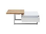 Couchtisch Carlos Weiß/Eichefarben Echtholz/MDF