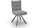 Stuhl Fina Grau Cord Drehbar Gepolstert