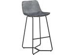 Barhocker Nery Grau Samt Gepolstert
