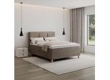 Boxbett Monza Braun ca. 160x200 cm mit Topper