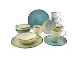 Kombiservice Nature in Grün/Blau, 16-teilig