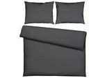 Bettwäsche Stone Washed Uni XXL Anthrazit ca. 200x220cm