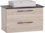 Waschtisch SCHILDMEYER "Maxim, Sandeiche + Marmor", beige (sandeiche, sandeiche), B:86cm H:62,9cm T:45cm, Waschtische, Waschtisch, Made in Germany