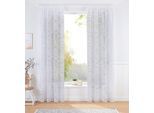 Gardine BRUNO BANANI "Tilo" Gr. 2, weiß, B:140cm H:175cm, Ausbrenner, Polyester, Viskose, Gardinen, Gardine, transparent, Ausbrenner, gewebt, verschiedene Größen