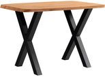 Bartisch MASSIVLINE & MORE "Porto 300, Bartisch, Hochtisch, Tisch, Massivtisch", braun (x, gestell,braun, schwarz, braun), B:180cm H:92cm T:90cm, Tische, Bartisch, Platte massiv, Gestell Metall pulverbeschichtet schwarz