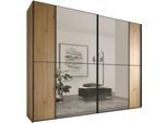 Schwebetürenschrank STAUD "Sonett 220G, Made in Germany", braun (artisan eiche), B:249cm H:240cm T:68cm, Holzwerkstoff, Schränke, Schwebetürenschrank, mit vier verschiedenen Ausstattungsvarianten