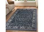 Teppich OTTO HOME "Ezzo, mit Bordüre, Kurzflor, Made in Belgium", grau, B:240cm H:7mm L:330cm, Polypropylen, Teppiche, Teppich, Orient-Optik, Teppich, Wohnzimmer, Esszimmer, Schlafzimmer