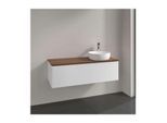 Villeroy und Boch Antao Waschtisch-Unterschrank K34052MT 120x36x50cm, Hahnloch, Waschbeckenplattenfarbe warm walnut, white matt lacquer