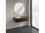 Villeroy und Boch Antao Sideboard K40002PD 100x26,8x50cm, Waschbeckenplattenfarbe warm walnut, black matt lacquer