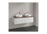 Villeroy und Boch Antao Waschtisch-Unterschrank L35052MT mit Beleuchtung, 1 Auszug, 1200 x 360 x 500 mm, Front ohne Struktur, White Matt Lacquer / Warm Walnut