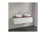 Villeroy und Boch Antao Waschtisch-Unterschrank K35152MT 120x36x50cm, Hahnloch, Waschbeckenplattenfarbe warm walnut, white matt lacquer