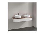 Villeroy und Boch Antao Waschtisch-Unterschrank L13052MT mit Beleuchtung, 1 Auszug, 1200 x 190 x 500 mm, Front ohne Struktur, White Matt Lacquer / Warm Walnut