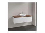 Villeroy und Boch Antao Waschtisch-Unterschrank K32052MT 120x36x50cm, Hahnloch, Waschbeckenplattenfarbe warm walnut, white matt lacquer