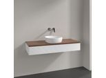 Villeroy und Boch Antao Waschtisch-Unterschrank K10112MT 120x19x50cm, Waschbeckenplattenfarbe warm walnut, white matt lacquer