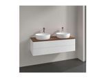 Villeroy und Boch Antao Waschtisch-Unterschrank L24012MT mit Beleuchtung, 2 Auszüge, 1200 x 360 x 500 mm, Front ohne Struktur, White Matt Lacquer / Warm Walnut