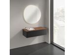 Villeroy und Boch Antao Sideboard K40102PD 100x26,8x50cm, Waschbeckenplattenfarbe warm walnut, black matt lacquer