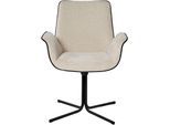 Schalenstuhl JAHNKE "POLE TWIST", champagner, schwarz, schwarz, schwarz, B:65cm H:85cm T:63cm, Polyester, Stühle, Drehbar, gepolstert, mit Armlehnen, Metallgestell, B:65xT:63xH:85 cm