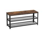 Boxxx Schuhregal, Braun, Schwarz, Metall, Holzwerkstoff, Vintage, 100x45x30 cm, stehend, Garderobe, Schuhaufbewahrung, Schuhregale