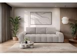 3-Sitzer OTTO HOME "AZITA optionale Schlafsofa mit Bettkasten, Breite 253cm", taupe, B:253cm H:87,5cm T:113cm, 100% Polyester, Sofas, 3-Sitzer, Sofa mit Wellenunterfederung, Bubble-Optik, Verlässliche Qualität