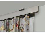 Gardinenstange GARESA "FLAT", silber (vernickelt), L:460cm, Aluminium, Gardinenstangen, Gardinenstange, Rechteckprofil, Deckenmontage, perfekter Lauf, modern, verlängerbar