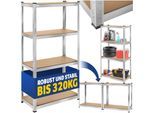 tectake® Schwerlastregal, in verschiedenen Ausführungen, belastbare, höhenverstellbare MDF-Böden, schnelle Montage