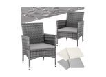 tectake® 2er Set Rattanstuhl, widerstandsfähig, 2 Bezugssets, 59 x 57 x 85 cm