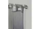 Gardinenstange GARESA "ROSA", silber (edelstahlfarben), L:430cm Ø:16mm, Metall, Gardinenstangen, Gardinenstange, Vorhanggarnitur, verlängerbar, Endknopf Stumpf, ohne Ringe