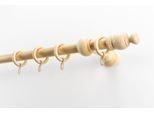 Gardinenstange GARESA "NOVA", beige (natur), L:320cm Ø:28mm, Holzwerkstoff, Gardinenstangen, Gardinenstange, Vorhanggarnitur Holz, verlängerbar, Wandmont.,mit Ringe/2 Lauf Gleiter