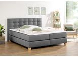 Boxspringbett HOME AFFAIRE "Moulay", grau, B:174cm L:211cm, Komplettbetten, Boxspringbett, inkl. Topper, in 3 Härtegraden, TFK auch in Härtegrad 4