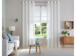 Gardine OTTO HOME "Fiete" Gr. 4, beige (natur), B:140cm H:245cm, Polyester, Gardinen, Gardine, Leinen Optik, monochrom, basic, pflegeleicht, verschiedene Größen