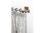 Gardinenstange GARESA "CUBUS", braun (mattchromfarben, nussbaum), L:140cm Ø:20mm, Holzwerkstoff, Metall, Gardinenstangen, Gardinenstange, Vorhanggarnitur, verlängerbar, Endkappe, mit Ringe