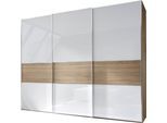 Schwebetürenschrank STAUD "Sinfonie Plus, edles Design in hochwertiger Qualität, Made in Germany", weiß (alpinweißglas), B:249cm H:222cm T:68cm, Holzwerkstoff, Schränke, Schwebetürenschrank, Mit vier verschiedenen Ausstattungsvarianten