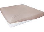Spannbettlaken PRIMERA "Elasthan-Feinjersey", grau (kiesel), 1 Stk., Jersey-Elasthan, 140-160x200-220 28cm, Jersey-Elasthan, Obermaterial: 95% Baumwolle, 5% Elasthan, Bettlaken, Spannbettlaken, PREMIUM, aus 95% gekämmter Baumwolle und 5% Elasthan, bis 28 cm Höhe
