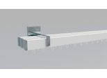 Gardinenstange INDEKO "Bern", weiß (weiß, chromfarben), L:180cm, Aluminium, Gardinenstangen, Gardinenstange, Innenlauf Komplett-Set inkl. Gleitern und Montagematerial