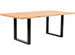 Esstisch MASSIVLINE & MORE "Jakarta, Küchentisch, Tisch, Esstisch, Holztisch", schwarz (u, gestell,braun, schwarz, braun), B:160cm H:76cm T:90cm, Tische, Esstisch, Platte massiv, Gestell Metall pulverbeschichtet schwarz