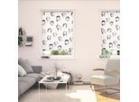 Seitenzugrollo LICHTBLICK ORIGINAL "Rollo Klemmfix, ohne Bohren, blickdicht, Faces - Schwarz", schwarz (schwarz, weiß), B:60cm H:150cm, Polyester, Rollos, Seitenzugrollo