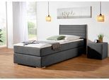 Boxspringbett HOME AFFAIRE "Östermoor", grau (anthrazit), B:118cm L:205cm, Komplettbetten, Boxspringbett, in H2, H3 oder H4 erhältlich