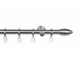 Gardinenstange GARESA "CARTOUCHE", silber (edelstahlfarben), L:440cm, Metall, Gardinenstangen, Gardinenstange, Vorhanggarnitur, verlängerbar, Wandmontage, edelstahl optik