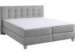 Boxspringbett HOME AFFAIRE "Moulay", grau, B:174cm L:231cm, Komplettbetten, Boxspringbett, inkl. Topper, in Überlänge 220 cm, 3 Härtegrade, auch in H4