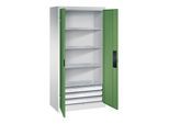 C+P Schwerlastschrank mit Schubladen Acurado, 1950x930x500mm, 7035/6011 ; C + P Möbelsysteme (8921-523|S10203)