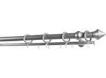Gardinenstange GARESA "Palmi", silber (mattchromfarben), L:320cm Ø:28mm, Kunststoff, Stahl, Gardinenstangen, Gardinenstange, Vorhanggarnitur, Kunststoff, verlängerbar, mit Ringe/2 Lauf Gleiter