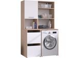 Mehrzweckschrank-Set PARISOT "Laundry 4", weiß (jackson eiche nachbildung), Kastenmöbel-Sets, Mehrzweckschrank-Set