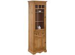Vitrine OTTO HOME "Melissa", beige (natur gebeizt, gewachst), Schränke, Vitrine, Höhe 190 cm