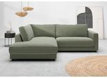 Ecksofa HOME AFFAIRE "Ecksofa Jiro, L-Form, große Sitztiefe, Breite 252 cm", grün, B:252cm H:85cm T:224cm, 85% Polyester, 15% Viskose, Sofas, Ecksofa, lose Sitz- & Rückenkissen, weicher Polsteraufbau, komfortabel & modern