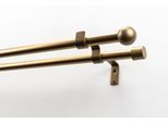 Gardinenstange GARESA "BOLTI mit offenem Träger", gold (mattgoldfarben), L:290cm Ø:16mm, Metall, Gardinenstangen, Gardinenstange, Vorhanggarnitur, verlängerbar, Wandmontage, ohne Ringe