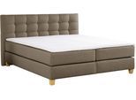 Boxspringbett HOME AFFAIRE "Moulay", braun (mittelbraun), B:174cm L:231cm, Komplettbetten, Boxspringbett, inkl. Topper, in Überlänge 220 cm, 3 Härtegrade, auch in H4
