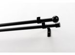 Gardinenstange GARESA "BOLTI mit offenem Träger", schwarz, L:150cm Ø:16mm, Metall, Gardinenstangen, Gardinenstange, Vorhanggarnitur, verlängerbar, Wandmontage, ohne Ringe
